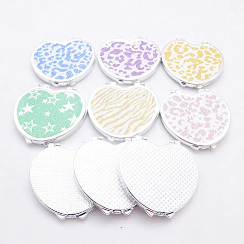 Lurrose 1Pc Pocket Mirror Portable Double-sided Mirror Steel Makeup Mirrors Small Purse Mirror for Ladies Girls