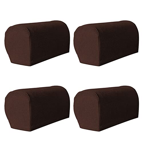 Yamvisa Armchair Covers, Set of 4 Armrest Chair Covers Non-Slip Arm Protector Stretch Armchair Couch Anti-Scratch Furniture Slipcovers for Sofa C