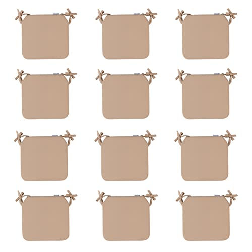 Indoor & Outdoor Chair Cushions - Water Resistant Seat Chair Pads - Best for Garden Kitchen Dining Patio Office - 1 x Seat Pad - BEIGE - 40x40x4.