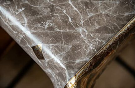 Skylinehomewares ltd Brown tablecloth vinyl table cloth wipe clean rectangular 137cm-200cm 78"/54" up to 6 seat - heavy weight tablecloth waterpr