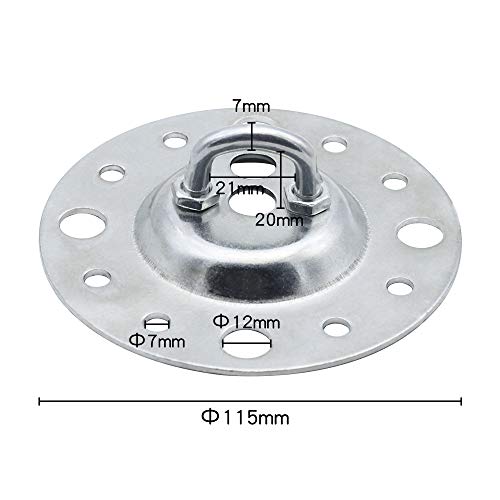 KingYH 2 Pack Wall Ceiling Mount Pad Eye Plate Bracket 115 mm Diameter Heavy Duty Suspension Strap Trainer Hook with Screws for Suspension Straps