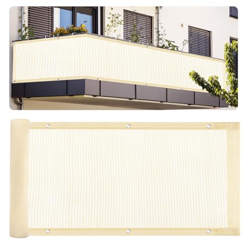 PATIKIL 3'x10' Patio Privacy Screen for Balcony, Fence Cover for Apartment Railing Netting Mesh Shade Fabric Balcony Cover for Outdoor Deck Backy