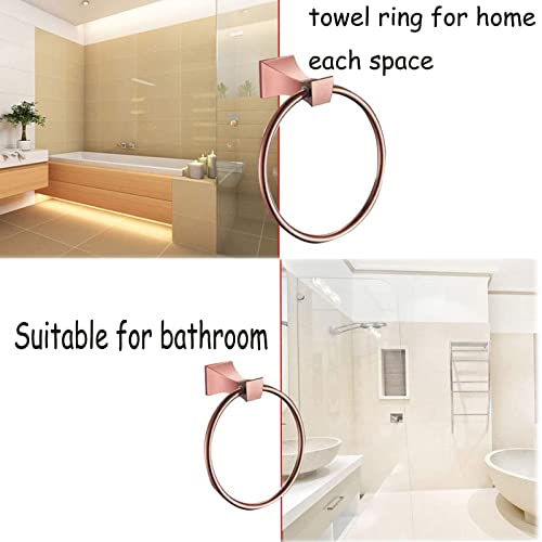 GAKIN Towel Holder Bathroom Rose Gold Zinc Alloy Rack Modern Simple Ring