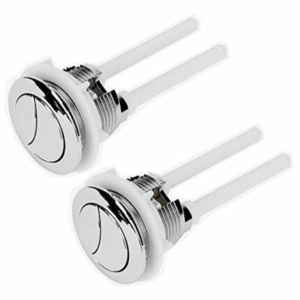 2 Pcs Standard 38 mm Toilet Buttons with Four Rods Dual Push Button Toilet Flush Button for Toilet Closestool Cistern Replacement Accessories (Si