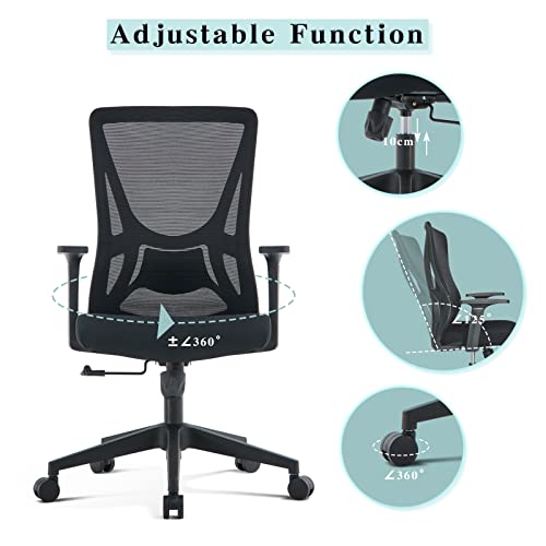 U2PICK Office Chair Mesh Back Adjustable Office Chair Ergonomic Swivel Chair, High Back Executive Office Chair with Lumbar Support Breathable Wid