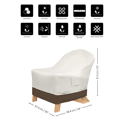 Amazon Basics Adirondack Patio Chair Cover, Beige + Tan