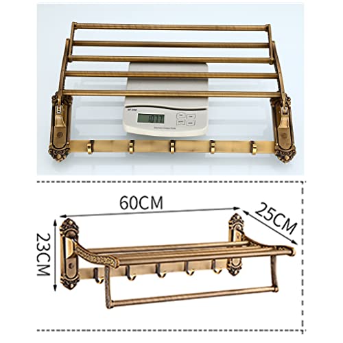 HIGOH Towel Racks, Bathroom Towel Rack Wall Mounted Towel Holder,Bathroom Towel Rack,European Antique Bathroom Rack,Hardware Bath Towel Holder/Co