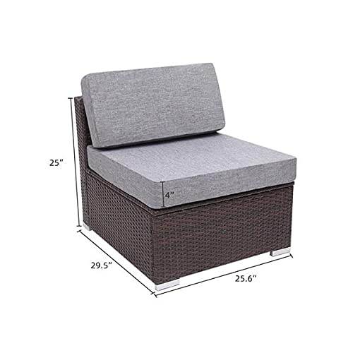 MIAOZI PE Wicker Rattan Corner Sofa Set Patio Furniture Set in Stock for The Outdoors and Patio