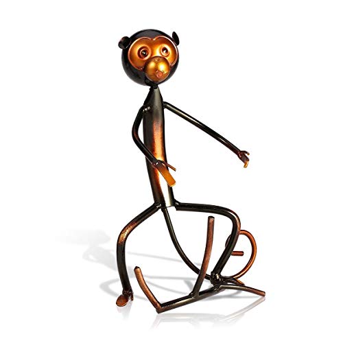 PIBM Stylish Simplicity Metal Monkey Shape Wine Wine Rack Home Desktop Porch Decoration Bar Restaurant Decoration Retro Old Craft Creative Person