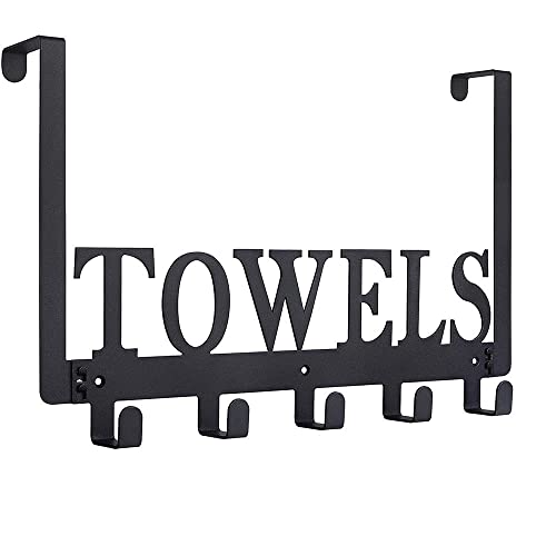Metal Towel Holder Towel Rack, Over The Door Towel Rack, Wall Mount Towel Hanger Hooks for Bathroom Kitchen