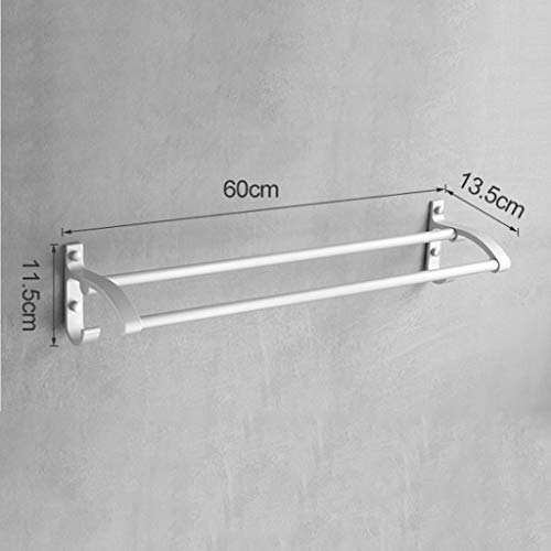 N/A Wall-Mounted Space Aluminum Double Bar Towel Rack, Metal Towel Bar, Wall-Mounted Towel Holder Towel Shelf,for Bathroom Kitchen