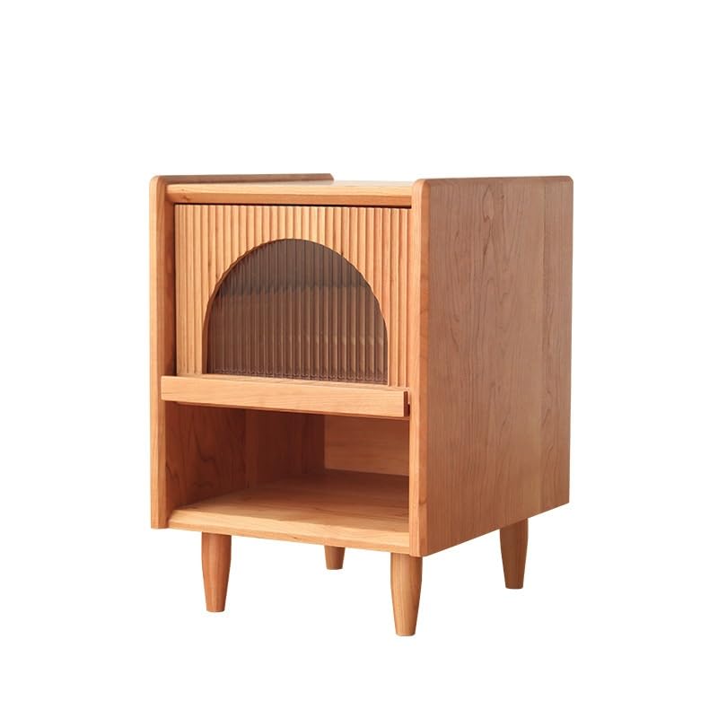 JYDQM Nightstand Narrow Mini Bedside Cabinet Locker Cherry Wood Bedroom Shelving