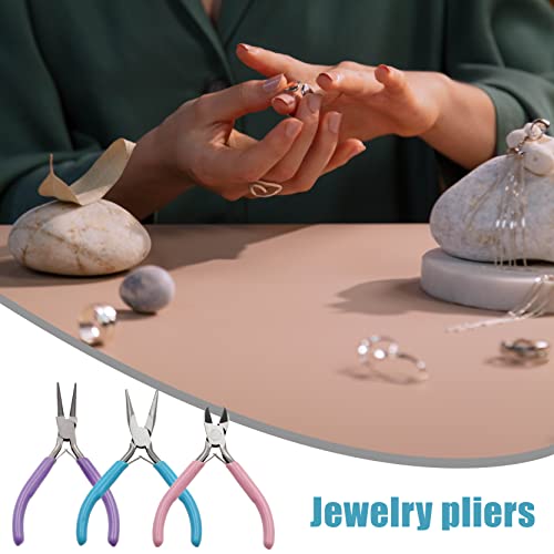 MENFENG Jewellery Pliers Set, 3pce Jewellery Making Pliers Tools with Needle Nose/Chain Nose/Wire Cutters Pliers, Used for Jewellery Repair, hand