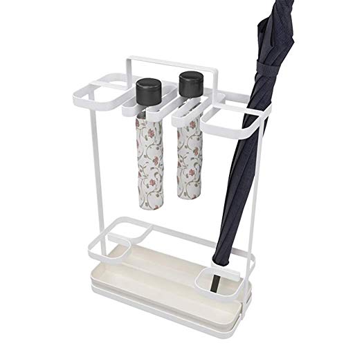 MiroDo Umbrella Stands Umbrella Stand Metal Handle Drip Tray Home Office Lobby Decorative Storage Rack Walking Stick Storage Bin Stand (Color : W