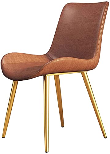 Dining Chair PU Leather Cushion Backrest Table Chair Metal Legs Makeup Chair Office Restaurant Reception Chair Non-slip Foot (Color : Black, Size