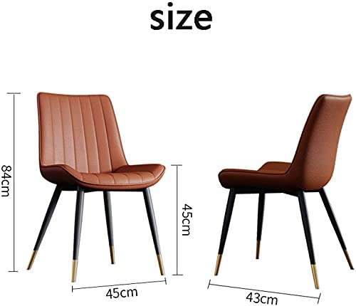 Kitchen Dining Room Furniture Chairs PU Leather Kitchen Dining Chairs Set Of 6,Water Proof PU Leather Side Chair With Metal Legs,Living Room Loun