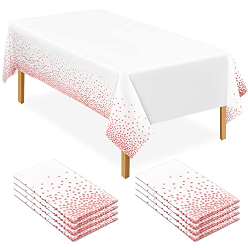 Pack of 8 Black Rectangle Plastic Tablecloth Disposable Tablecloth 54 Inch x 108 Inch Decorative Table Cloth for Picnic BBQ, Party, Wedding, Banq