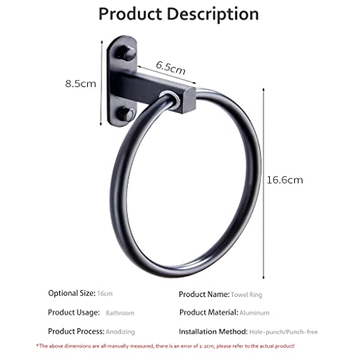 HIGOH Towel Racks,Towel Holder Bath Towel Holder, Bathroom Hand Towel, Hand Towels Holder, Aluminum round Towel Bar, Washroom Wall Mounted Bath H