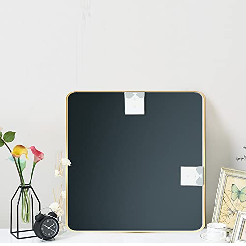 Mirror Square round Bathroom Wall Mount Waterproof Bedroom Home Porch Makeup Hanging Wall Mirror,Square Bathroom Mirror,Hd Shatterproof Padded Sh