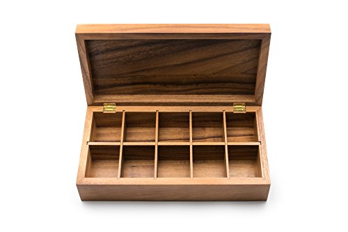 Ironwood Gourmet 28631 Townhouse Tea Box, Acacia Wood, 5-Cell