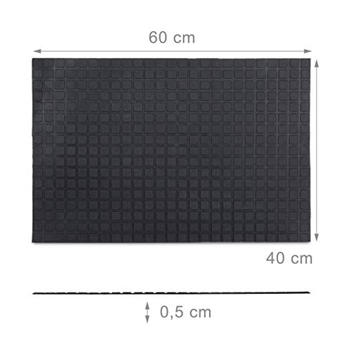 Relaxdays Rubber Doormat 60 x 40 cm Floor Mat Made Completely of Anti-Slip Rubber Welcome Mat for Indoors & Outdoors, Black