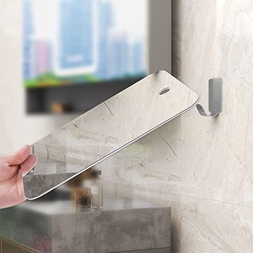 Deluxe Large Fogless Shower Mirror, Fogless Shaving Mirror(7.48 in X 11 in), Anit-Fog Shaving Mirror with Hook, Fog Free Wall Hanging Makeup mir