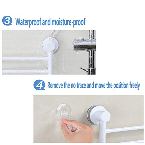 DXIA Swivel Towel Rail, 4-Arm Bathroom Swing Hanger, Bath Rack Wall Mounted Towel Rack Holder, Towel Rack Holder Storage Organizer Space Saving,