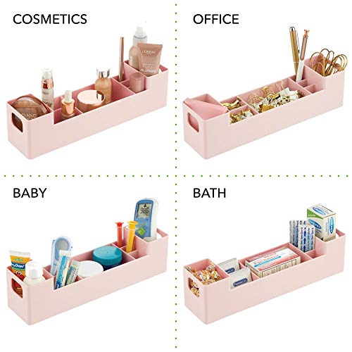 mDesign Medicine Box with Side Handles for The Bathroom – Stackable Pill Box with 7 Compartments for Medicines, Vitamins or Plasters – Medicine O