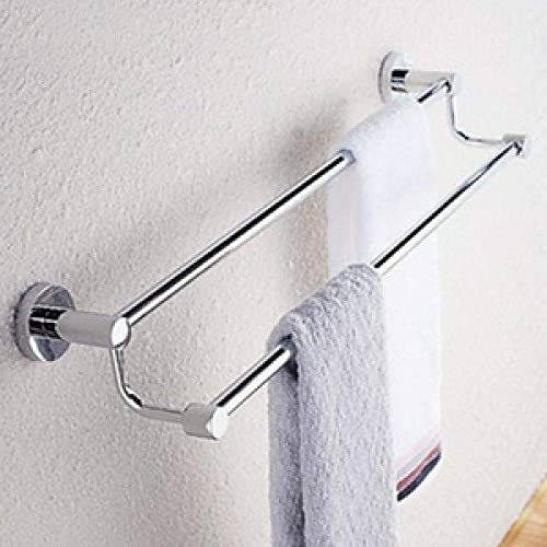 Double Towel Rails Screw Wall Mounted,SUS 304 Stainless Steel Bath Towel Holder, Rustproof Hand Towel Bar,Towel Rod Mirror Reflection for Bathroo