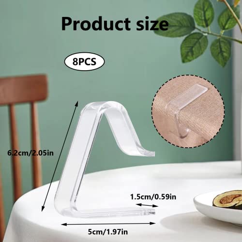 NPQ 8Pcs Plastic Table Cloth Clips Transparent Picnic Tablecloth Clamps for Outdoor Use Family Gatherings Parties Picnics Restaurants Weddings Bu