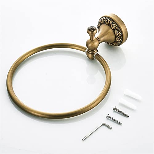 HIGOH Towel Racks,Bath Towel Holder,Bathroom Hand Towel,European Antique Brass Towel,Retro Towel Rack,Hardware,Wall Mounted Hanging Rack for Toil
