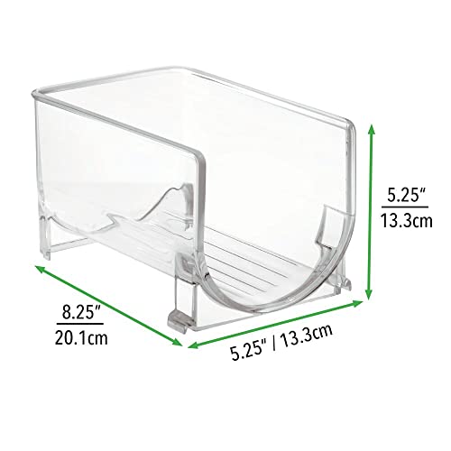 mDesign Kitchen Wine Rack — Stackable Bottle Rack for Wine, Water and Other Drinks — Pantry, Cupboard and Fridge Storage Rack — Pack of 2 — Clear