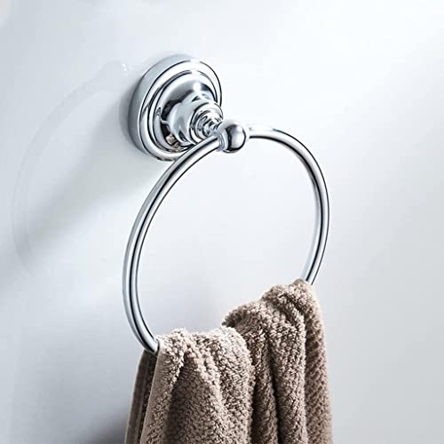 RAKUTE Towel Racks, Round Wall-Mounted Towel Holder Rings, Chrome Plated Stainless Steel Bathroom Towel Racks Ring Bathroom Ring