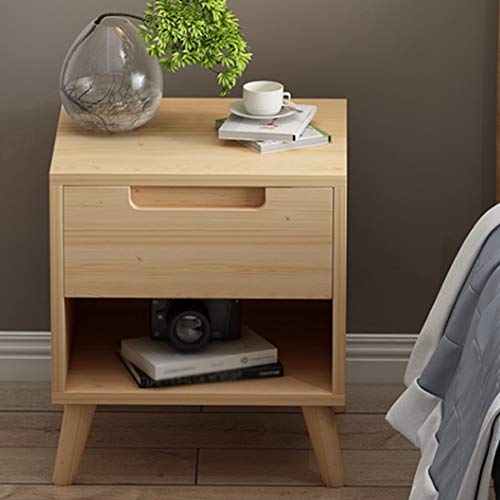 JYDQM Nordic Minimalist Bedside Table, Minimalist Bedroom Solid Wood Storage Cabinet