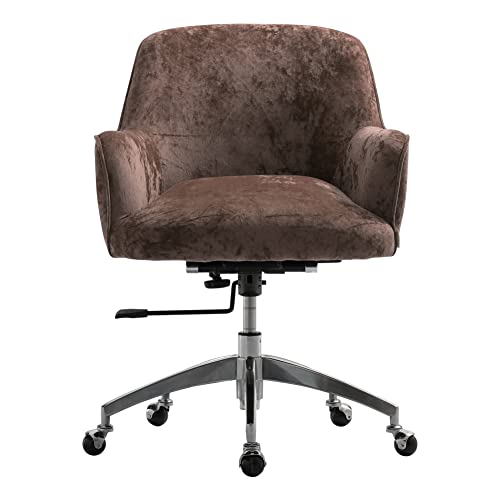 Warmiehomy Desk Chair Velvet Office Computer Chair Ergonomic Swivel Chair Executive Chair Adjustable Height Comfy Arm Chair For Home Office Livin