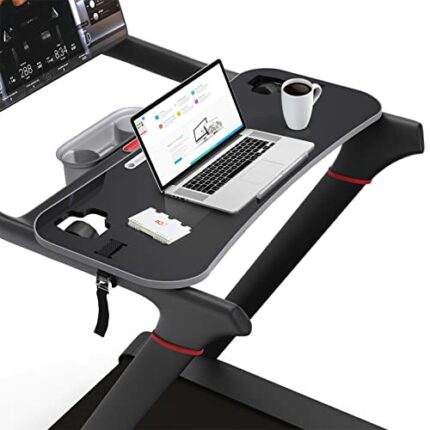 Treadmill Desk Attachment Compatible with Peloton Tread Laptop Holder Ergonomic Platform Tray with Tablet Holder Cooling Holes Laptop Stand for T