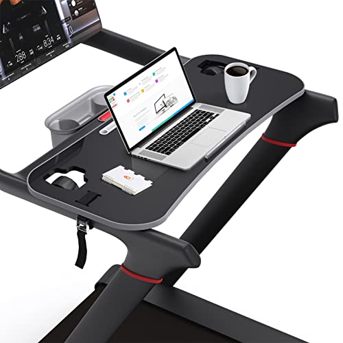 Treadmill Desk Attachment Compatible with Peloton Tread Laptop Holder Ergonomic Platform Tray with Tablet Holder Cooling Holes Laptop Stand for T