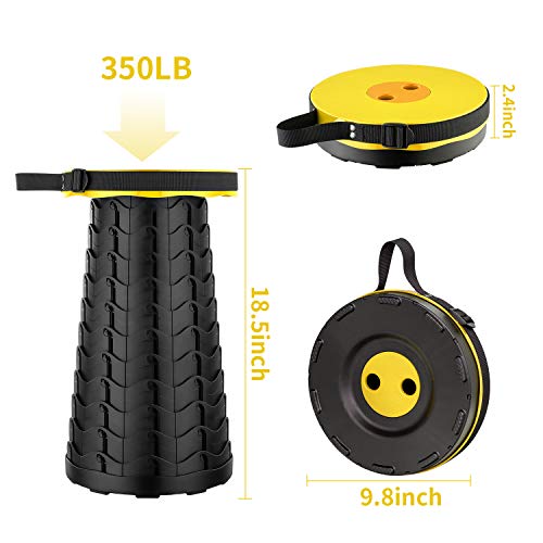 Folding Stool Retractable Folding Stool for Indoor and Outdoor Use – Lightweight and Travel-Friendly Telescopic Stool - Ideal for Camping, Fishin