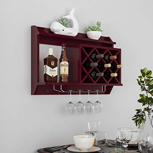 PIBM Fashion Creative Wall-Mounted Wine Rack Wooden Multi-Layer Rhombic Storage Wine Cabinet Home Bar Office Decor J1113