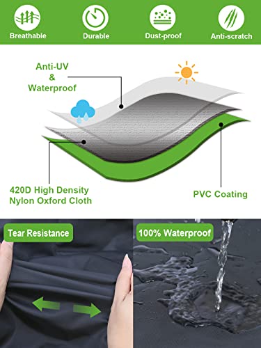 Tesmotor Garden Furniture Covers Waterproof, 420D Oxford Fabric Patio Furniture Set Covers Extra Large Outdoor Furniture Cover for Table Chairs S