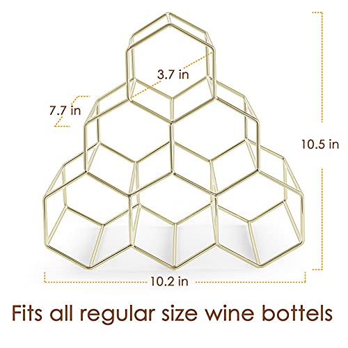 FOMANSH Countertop Wine Rack - 6 Bottle Holder for Wine Storage, Freestanding Wine Rack for Wine Cellar Bar Cabinet, Metal Tabletop Wine Holder w