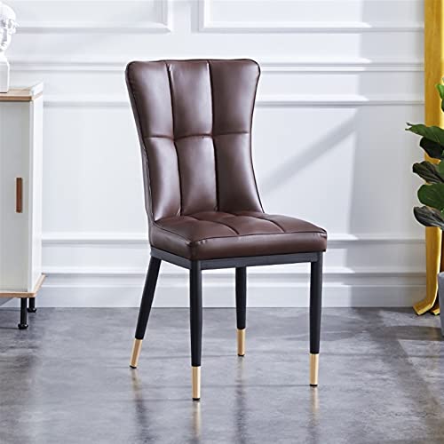 Kitchen Dining Room Furniture Chairs Dining Chairs Set Of 6 Matte PU Leather Upholstered Kitchen Side Chairs Mid Century Modern Metal Leg Living
