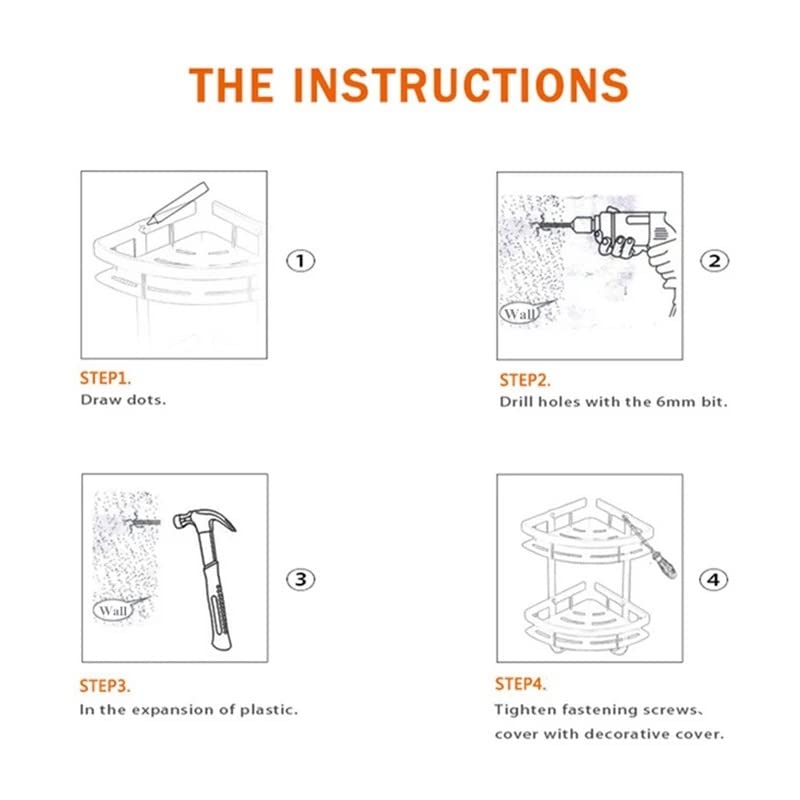 JJZXD Bathroom Gold Shelf Shower Wall Mounted Corner Basket Shampoo Storage Wall Bathroom Shelf