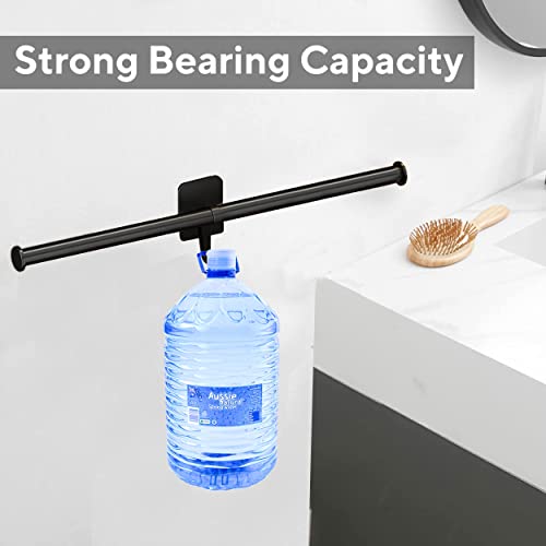 eeee Aluminum, Stainless Steel Self Adhesive Kitchen or Bathroom Towel Rail Wall Mounted Towel Holder Bath Towel Rail for Bathroom Matte Black Mo