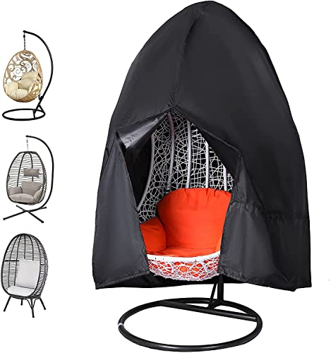 GARPROVM Patio Hanging Egg Chair Cover, 420D Oxford Fabric Egg Swing Chair Covers Waterproof Anti-dust,for Outdoor Rattan Wicker Swing Chair,Pati