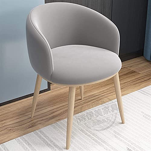 Flannel Kitchen Chairs Set Of 2 Lounge Living Room Corner Dining Chairs Upholstered Cushion and Metal Legs (Color : Grey)