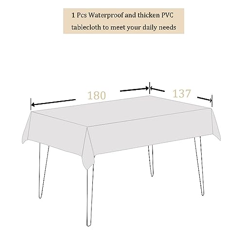 ramoni Pvc Table Cloth,180 * 137cm Leaf Tablecloth PVC TableCloth Plaid Wipeable Tablecloth Rectangular, Resistant,Waterproof,Oil-proof Gingham T
