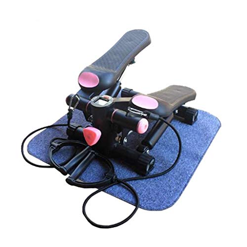 TWDYC Fitness Mini Stepper Stair Stepper Exercise Equipment with Resistance Bands and Twisting Action Pink 34 * 32 * 19cm