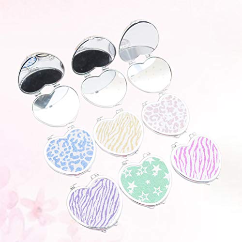 Lurrose 1Pc Pocket Mirror Portable Double-sided Mirror Steel Makeup Mirrors Small Purse Mirror for Ladies Girls