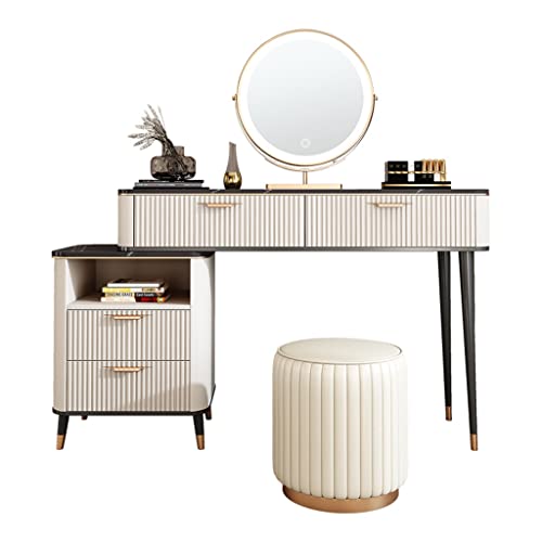 JJZXD Lighting Rock Slate Dresser Storage Cabinet Bedroom Furniture Scandinavian Dresser with Lighting